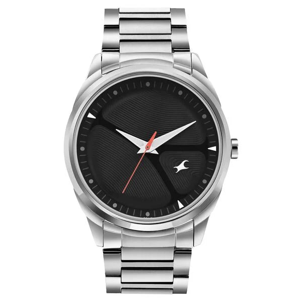 Fastrack MetaWe Quartz Analog Black Dial Stainless Steel Strap Watch For Guys 3273sm02