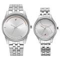 Fastrack Mixmatched Quartz Analog Silver Dial Silver Stainless Steel Strap Watch for Couple 33056296SM01