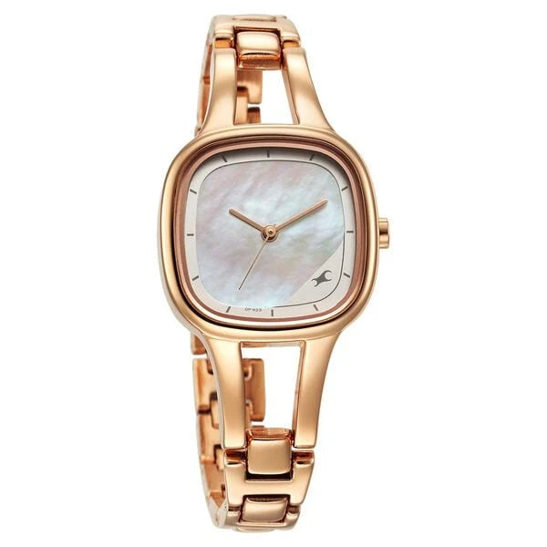 Fastrack Pulse Quartz Analog Mother Of Pearl Dial Metal Strap Watch for Girls 6147wm01f