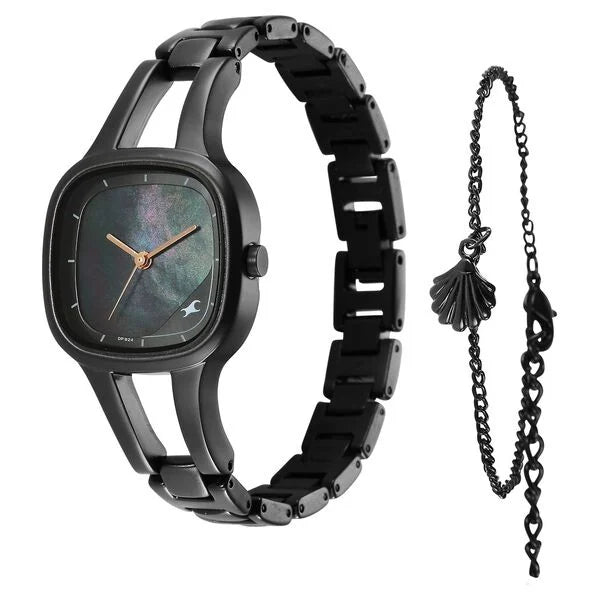 Fastrack Pulse Quartz Analog Mother Of Pearl Dial Metal Strap Watch for Girls 6147NM04