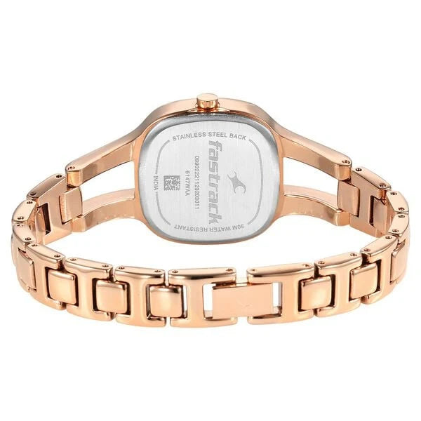 Fastrack Pulse Quartz Analog Mother Of Pearl Dial Metal Strap Watch for Girls 6147wm01f