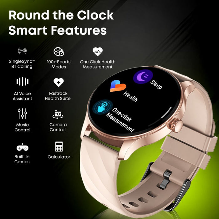 Fastrack Revoltt XR1 1.38" Round HD Display, SingleSync BT Calling, Advanced Chipset Smartwatch 38088PP04