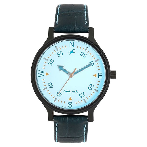 Fastrack Road Trip Quartz Analog Blue Dial Leather Strap Watch for Girls 6189nl03