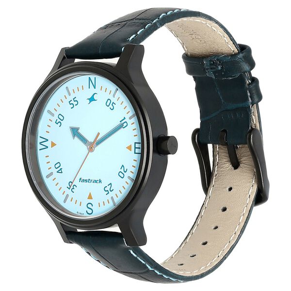 Fastrack Road Trip Quartz Analog Blue Dial Leather Strap Watch for Girls 6189nl03