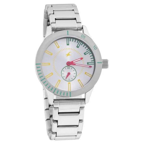 Fastrack Silver Dial Quartz Analog Watch for Girls 6078sm11
