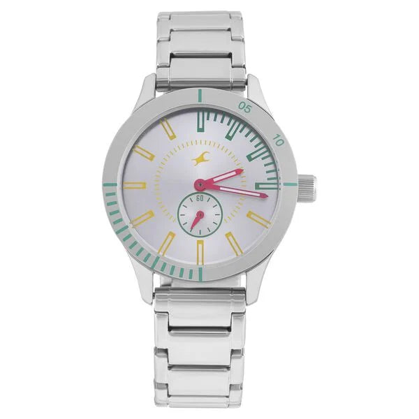 Fastrack Silver Dial Quartz Analog Watch for Girls 6078sm11