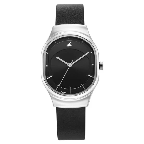 Fastrack Snob X Black Dial Leather Strap Watch for Girls ns6283sl03