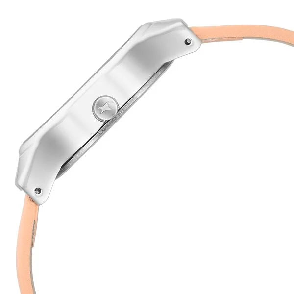 Fastrack Snob X Pink Dial Leather Strap Watch for Girls ns6283sl02