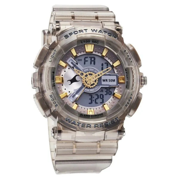 Fastrack StreetStyle Digital Dial Translucent Grey PU Strap Watch For Guys 38116pp02