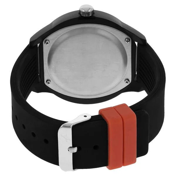 Fastrack Tees Quartz Analog Black Dial Polyurethane Strap Unisex Watch 38003PP05