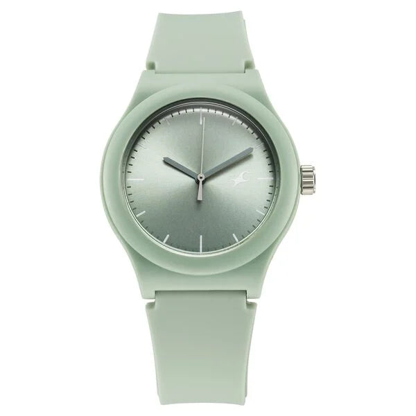 Fastrack Tees Urbanique Quartz Analog Green Dial Silicon Strap Watch For Girls 38037PP21