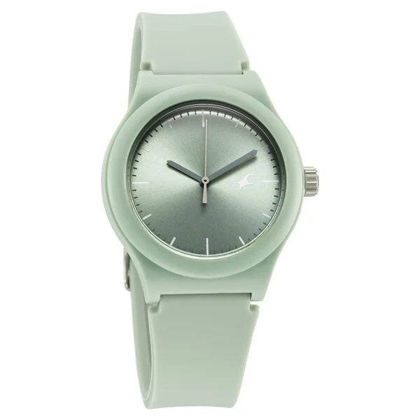 Fastrack Tees Urbanique Quartz Analog Green Dial Silicon Strap Watch For Girls 38037PP21