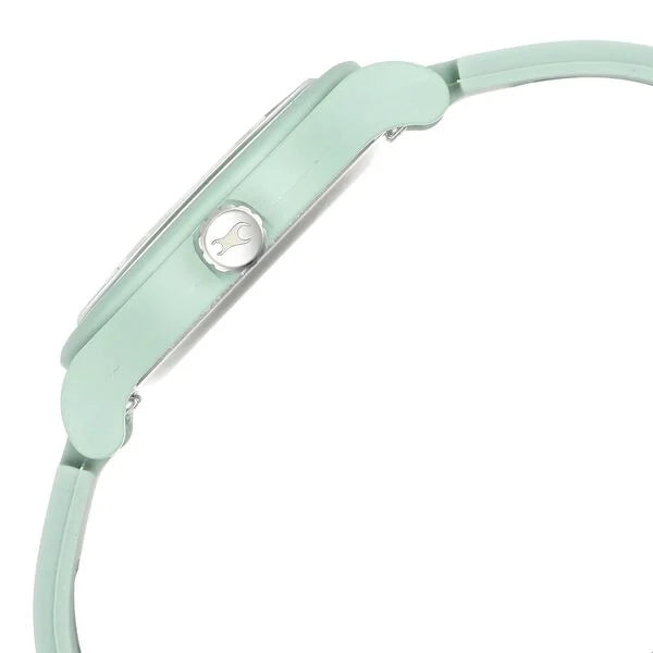 Fastrack Tees Urbanique Quartz Analog Green Dial Silicon Strap Watch For Girls 38037PP21