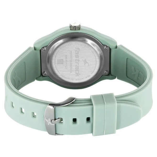 Fastrack Tees Urbanique Quartz Analog Green Dial Silicon Strap Watch For Girls 38037PP21
