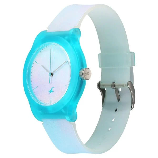 Fastrack Tees Urbanique Quartz Analog Multicoloured Dial Silicon Strap Watch For Girls 38037PP19