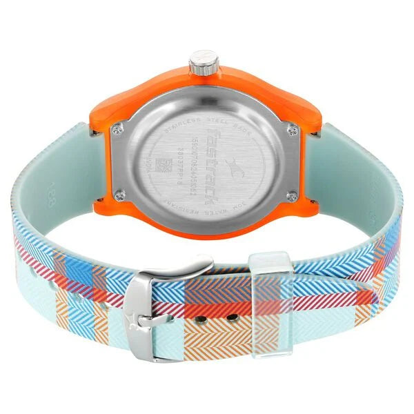 Fastrack Tees Urbanique Quartz Analog Orange Dial Silicon Strap Watch For Girls 38037PP18