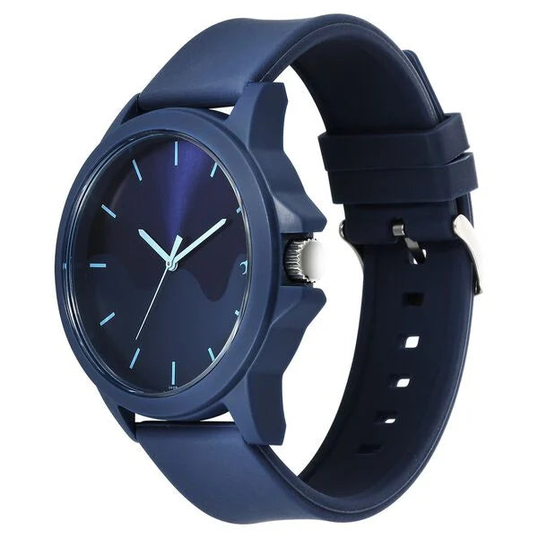 Fastrack Tees Wanderlust Quartz Analog Blue Dial Silicone Strap Watch for Unisex 38024PP72