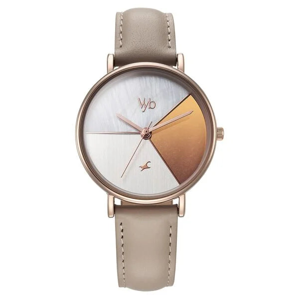 Fastrack Vyb Muse Quartz Analog Multicoloured Dial Leather Strap Watch for Girls fv60027wl01w
