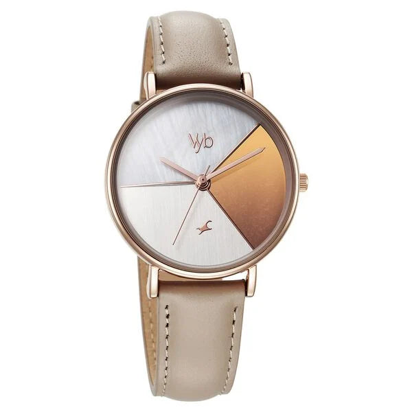 Fastrack Vyb Muse Quartz Analog Multicoloured Dial Leather Strap Watch for Girls fv60027wl01w