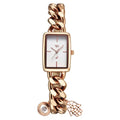 Fastrack Vyb Prodigy Quartz Analog White Dial Rose Gold Color Metal Strap Watch For Girls fv60048wm01w