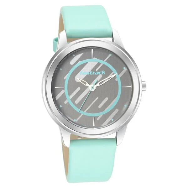 Fastrack Wear Your Look Quartz Analog Grey Dial Leather Strap Watch for Girls 6246sl01