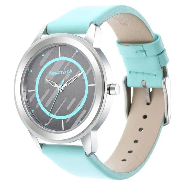 Fastrack Wear Your Look Quartz Analog Grey Dial Leather Strap Watch for Girls 6246sl01