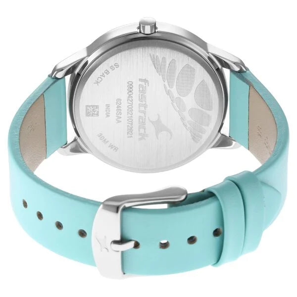 Fastrack Wear Your Look Quartz Analog Grey Dial Leather Strap Watch for Girls 6246sl01