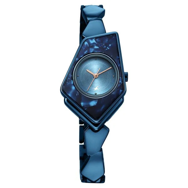 Fastrack Younique Quartz Analog Blue Dial Metal Strap Watch for Girls ns6279qm01
