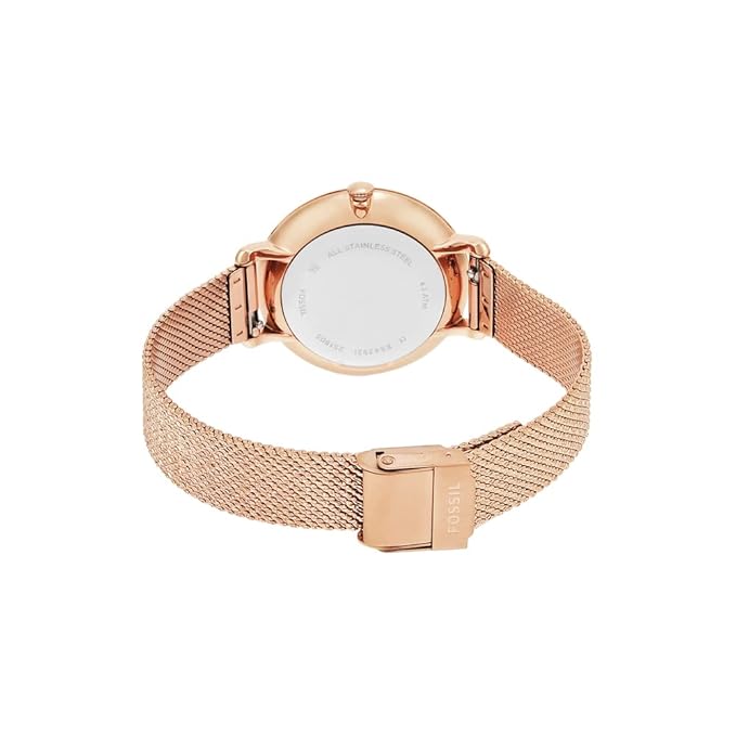 Fossil Jacqueline Three-Hand Rose Gold-Tone Stainless Steel Watch Es4352 Women's