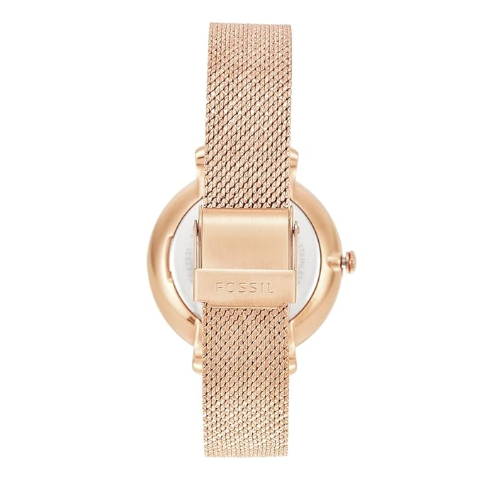 Fossil Jacqueline Three-Hand Rose Gold-Tone Stainless Steel Watch Es4352 Women's