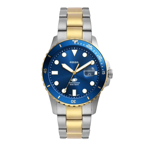 Fossil Men Stainless Steel Analog Blue Dial Watch-Fs6034
