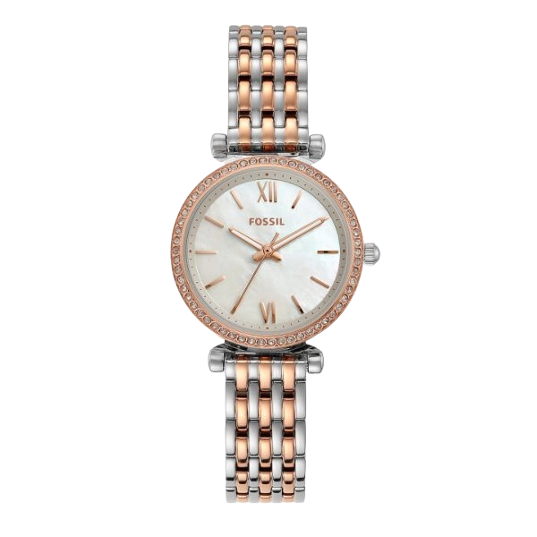 Fossil Women's Carlie Mini Three-Hand Two-Tone Stainless Steel Watch ES4649