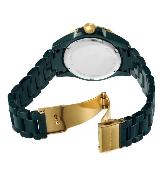Fossil Women's Fb-01 Three-Hand Blue Ceramic Bracelet Watch CE1124