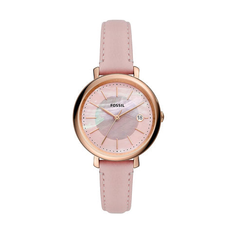 Fossil Women's Jacqueline Stainless Steel and Leather Solar-Powered Watch ES5092