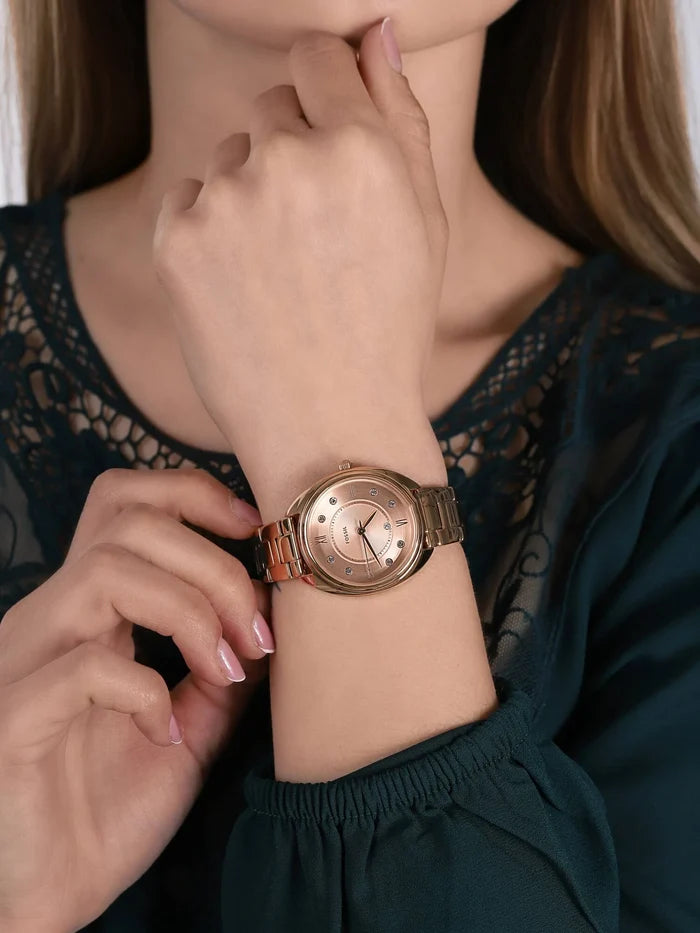 Gabby Three-Hand Date Rose Gold-Tone Stainless Steel Watch ES5070