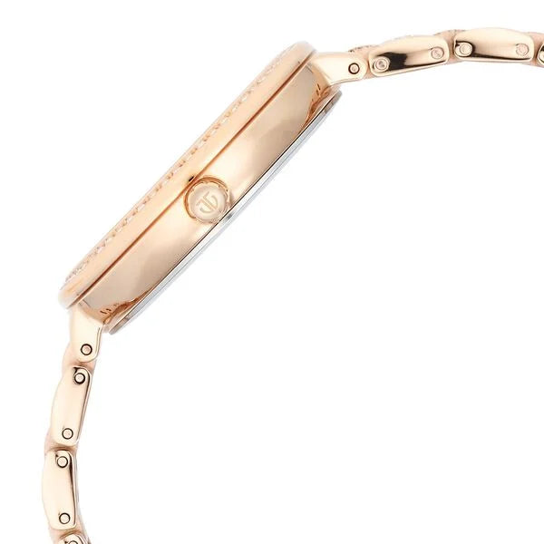 Glitz Rose Gold Dial Stainless Steel Strap Watch for Women 95211wm01
