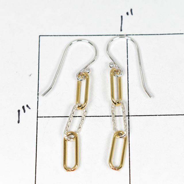 Gold Fill and Sterling Silver Paper Clip Earrings