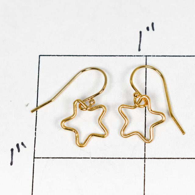 Gold Fill Tiny Star Dangle Earrings