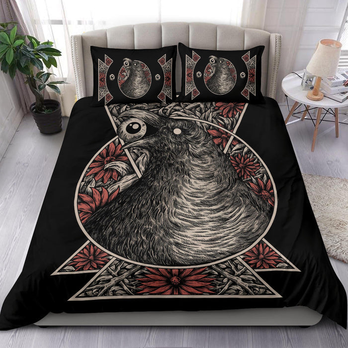 Gothic Crow Eye 3 Piece Duvet Set Color Version