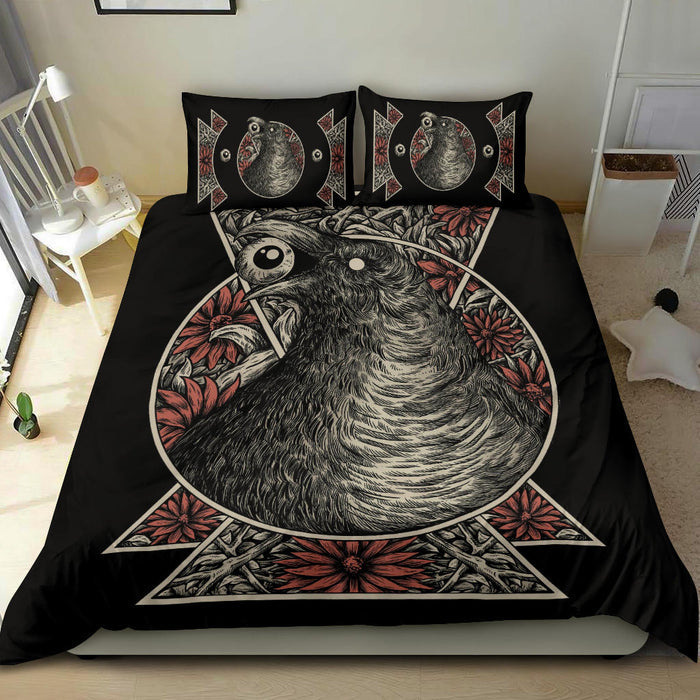 Gothic Crow Eye 3 Piece Duvet Set Color Version