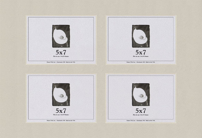 Gray Mat With 4 Openings For 5X7 Images