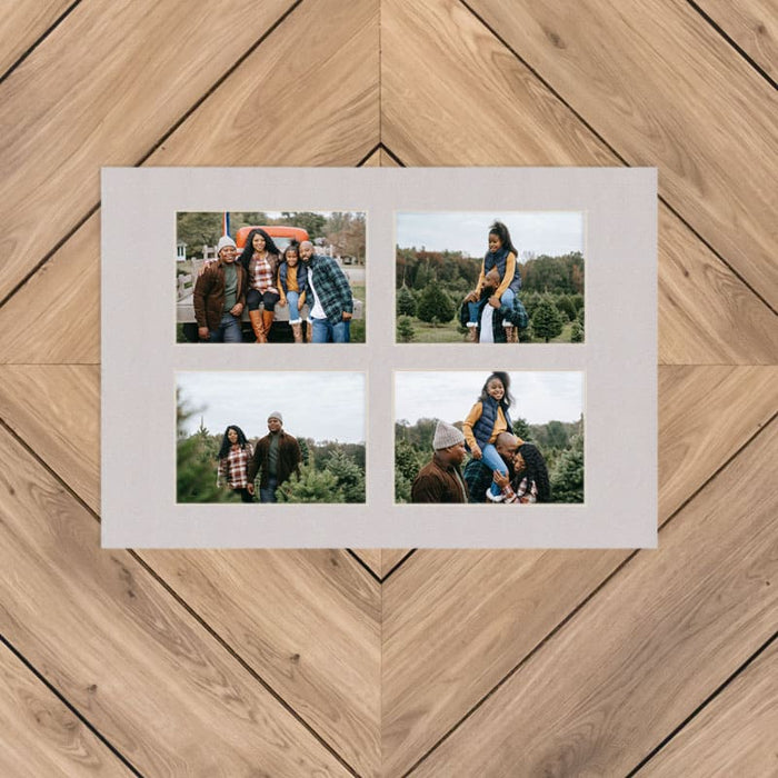 Gray Mat With 4 Openings For 5X7 Images