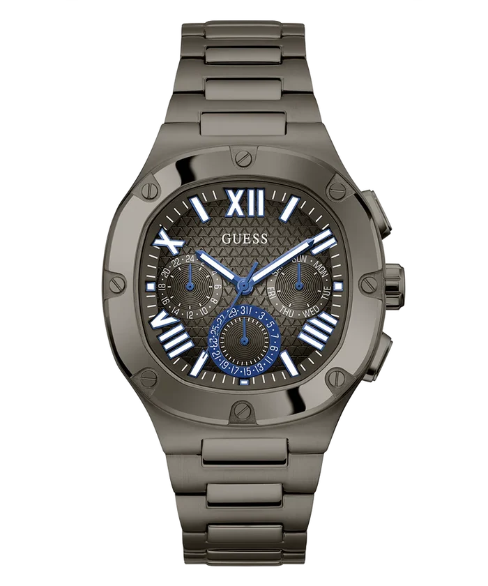 GUESS HEADLINE Men Gunmetal Square Dial Analog Watch - GW0572G5