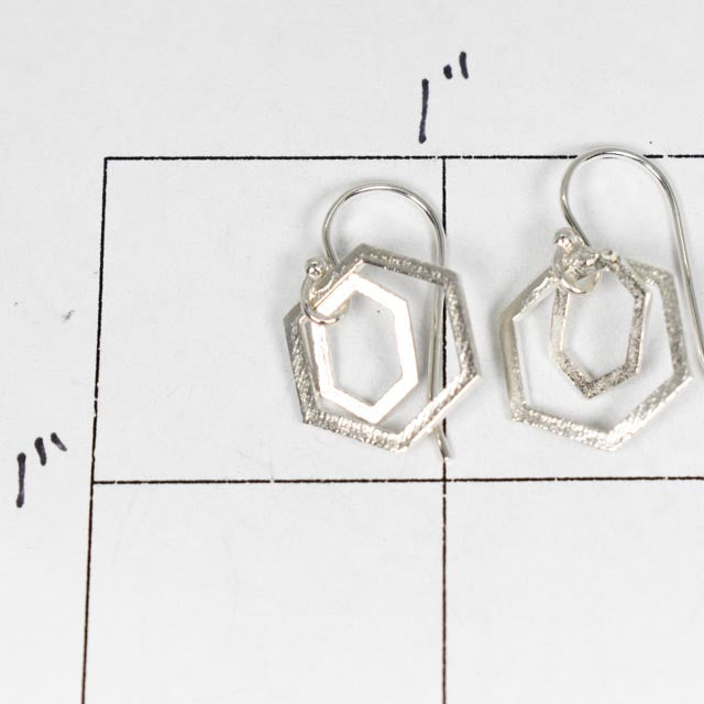 Hex Sterling Silver Earrings