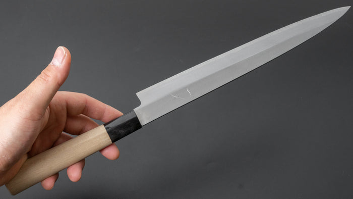 Hitohira Gorobei White #3 Left-Handed Yanagiba 270mm Ho Wood Handle (D-Shape) - HITOHIRA