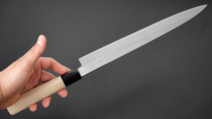 Hitohira Gorobei White #3 Left-Handed Yanagiba 300mm Ho Wood Handle (D-Shape) - HITOHIRA