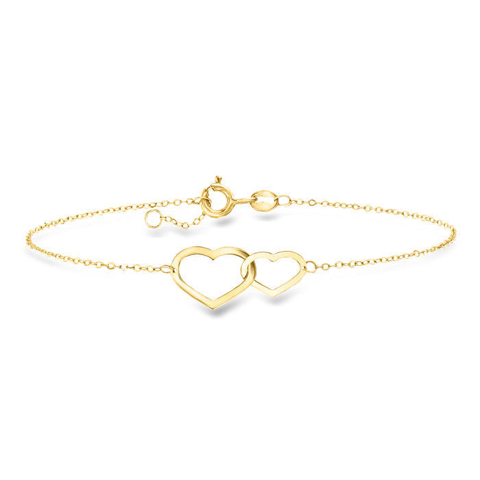 Italian 10kt Yellow Gold Infinity Heart Bracelet