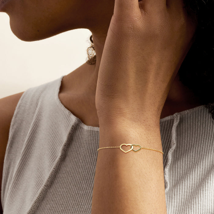 Italian 10kt Yellow Gold Infinity Heart Bracelet