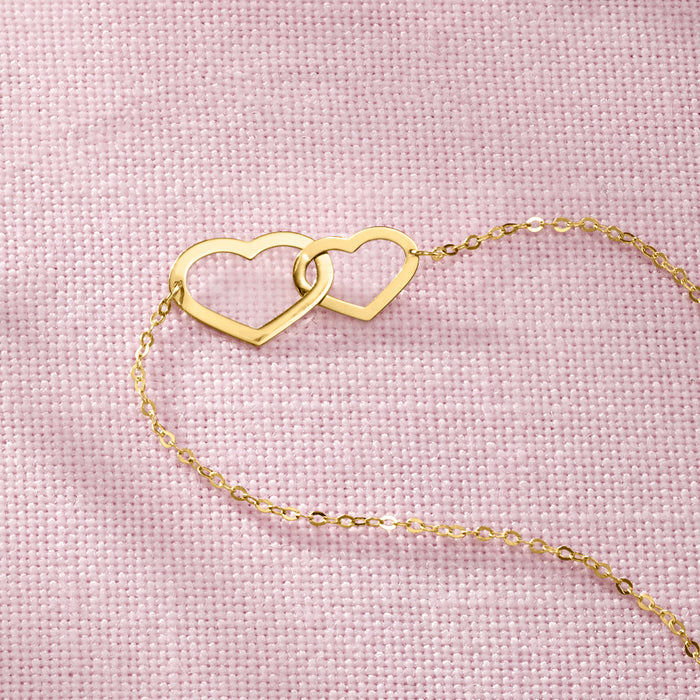 Italian 10kt Yellow Gold Infinity Heart Bracelet