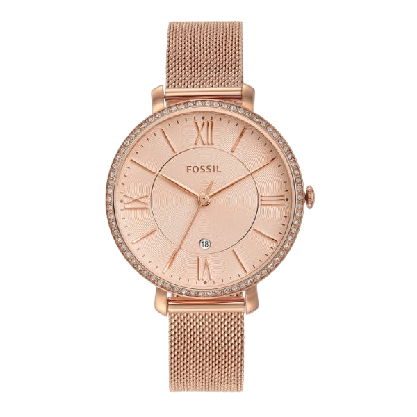 Jacqueline Three-Hand Date Rose Gold-Tone Stainless Steel Watch ES4628
